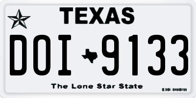 TX license plate DOI9133