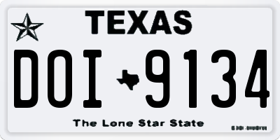 TX license plate DOI9134