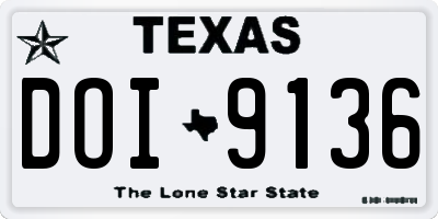 TX license plate DOI9136