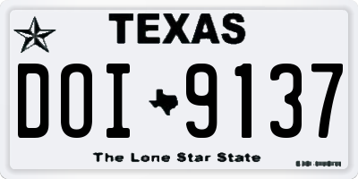 TX license plate DOI9137