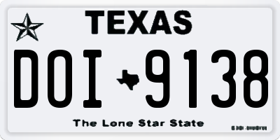 TX license plate DOI9138