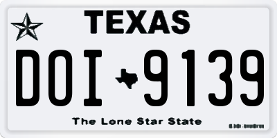 TX license plate DOI9139