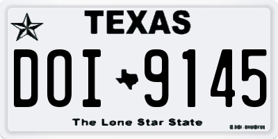 TX license plate DOI9145
