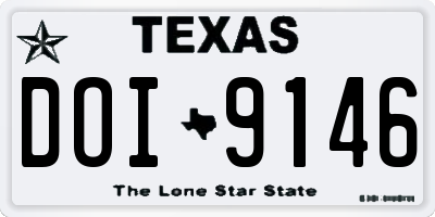TX license plate DOI9146