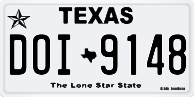 TX license plate DOI9148