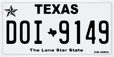TX license plate DOI9149