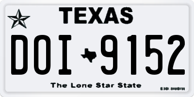 TX license plate DOI9152