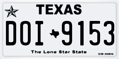 TX license plate DOI9153