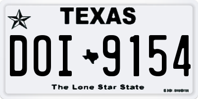 TX license plate DOI9154