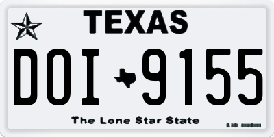 TX license plate DOI9155
