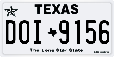 TX license plate DOI9156