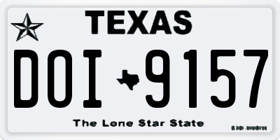 TX license plate DOI9157