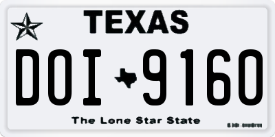 TX license plate DOI9160