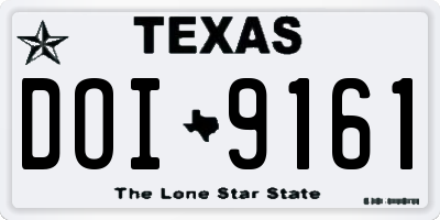 TX license plate DOI9161