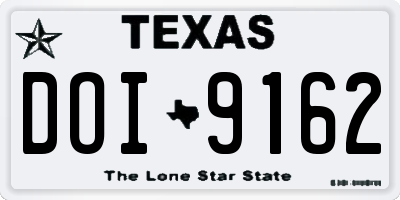 TX license plate DOI9162