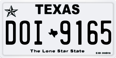 TX license plate DOI9165
