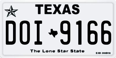 TX license plate DOI9166