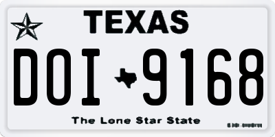 TX license plate DOI9168