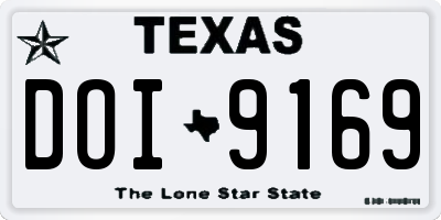 TX license plate DOI9169