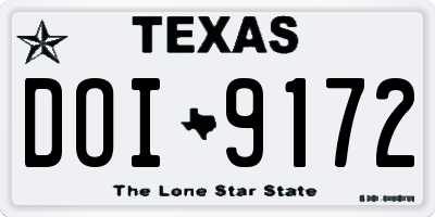 TX license plate DOI9172