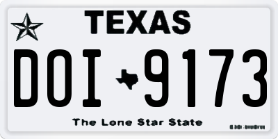 TX license plate DOI9173