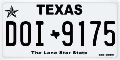 TX license plate DOI9175