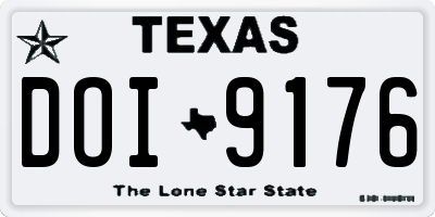 TX license plate DOI9176