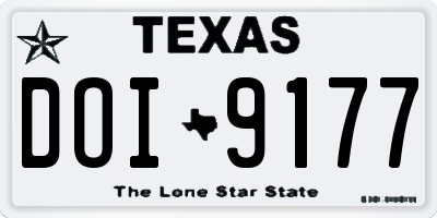 TX license plate DOI9177