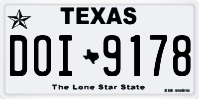 TX license plate DOI9178