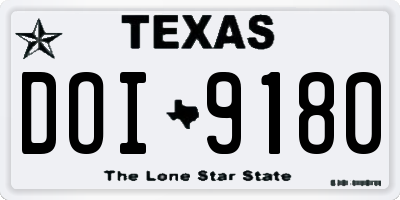TX license plate DOI9180