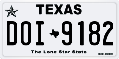 TX license plate DOI9182