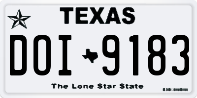 TX license plate DOI9183