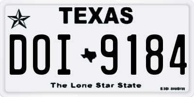 TX license plate DOI9184
