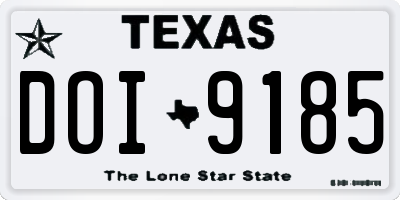 TX license plate DOI9185