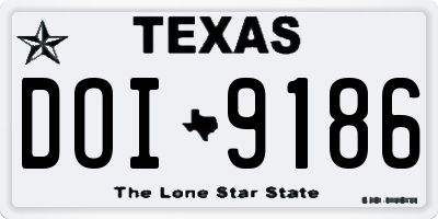 TX license plate DOI9186