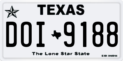 TX license plate DOI9188