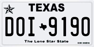 TX license plate DOI9190