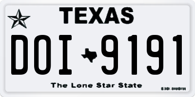 TX license plate DOI9191