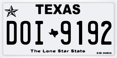 TX license plate DOI9192