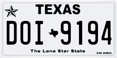TX license plate DOI9194