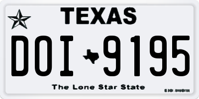 TX license plate DOI9195