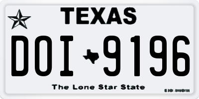 TX license plate DOI9196