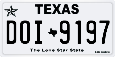 TX license plate DOI9197