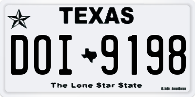 TX license plate DOI9198