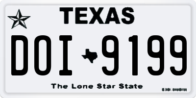 TX license plate DOI9199