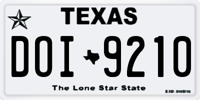 TX license plate DOI9210