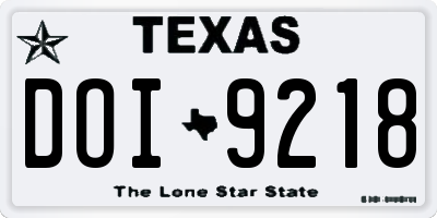 TX license plate DOI9218