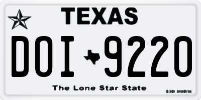TX license plate DOI9220