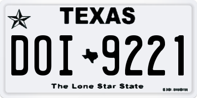 TX license plate DOI9221