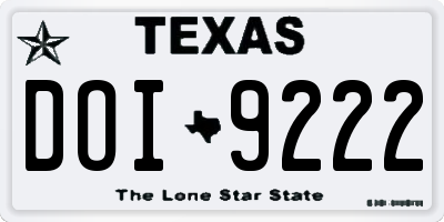 TX license plate DOI9222